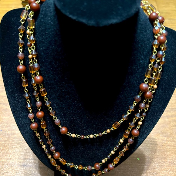 4 layered NECKLACE multi tiered Chandelier hanging BOHO necklace charms beads - Picture 2 of 2